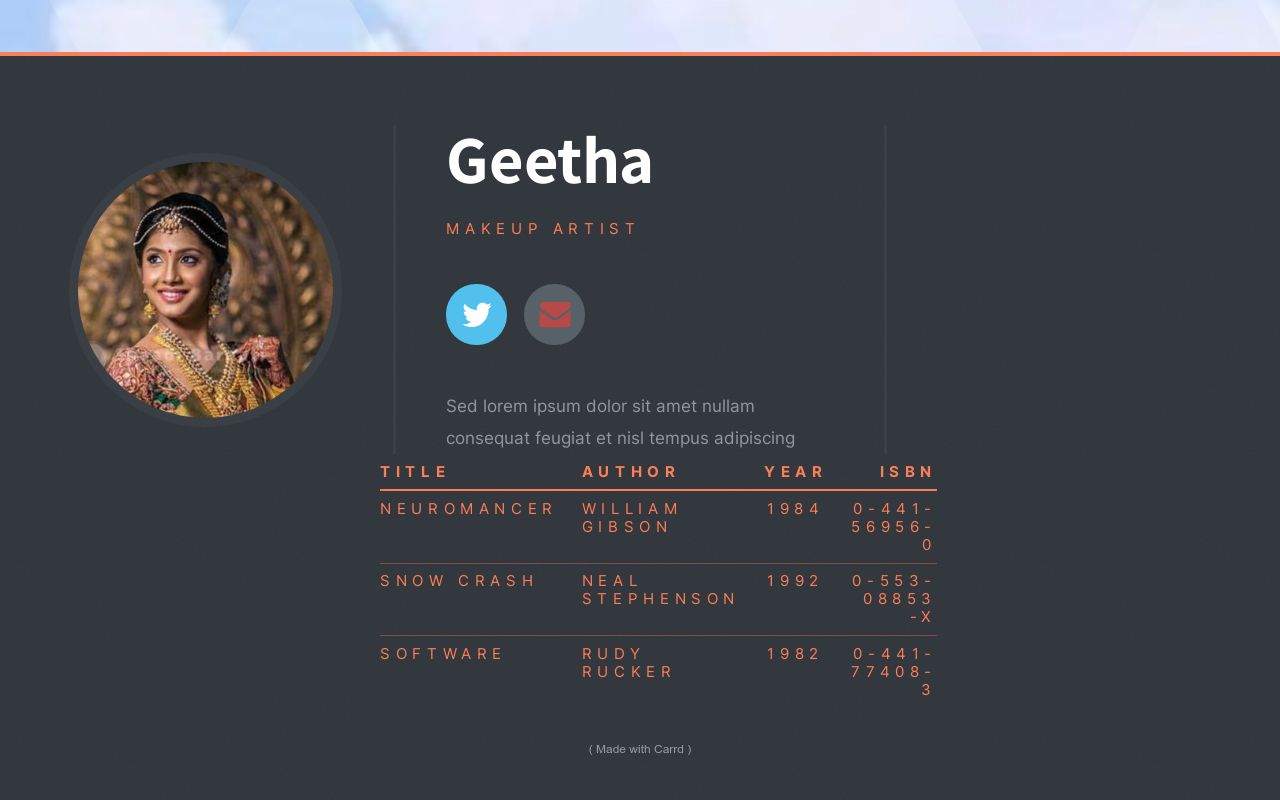 Carrd profile picture for @geetha
